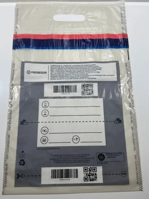 Sobres de plastico de seguridad prosegur